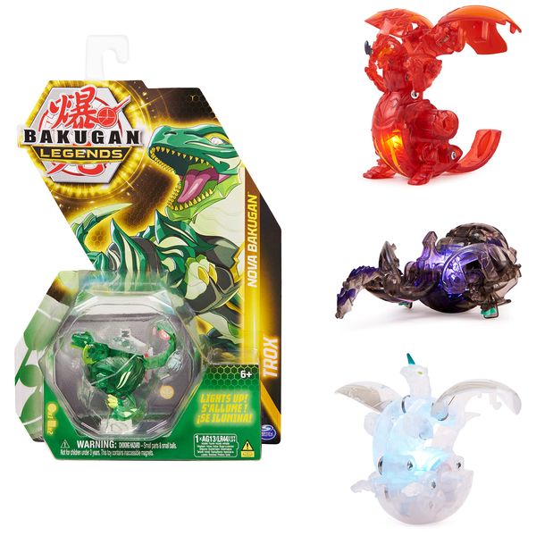 Bakugan Legends, Nova Bakugan, Dragonoid, Light-Up Bakugan Action Figures, 1 Character Card and Metal Gate Card, Kids’ Toys for Boys Aged 6 and Up