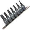 Socket spanner inserts, bit/bit set, nut hexagon socket, socket spanner for hexagonal hexagonal screws, wrench, metric 3 4 5 6 7 8 10 mm 3/8 inch drive, 7 pieces.
