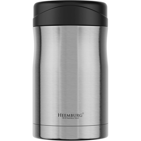 Heemburg Insulated Food Flask for Hot Food, Soup Flask, Leak Proof Thermal Container, All Stainless Steel Interior, No Plastic Lunchbox Pot for Meals, Baby Food, for School, Office or outdoors