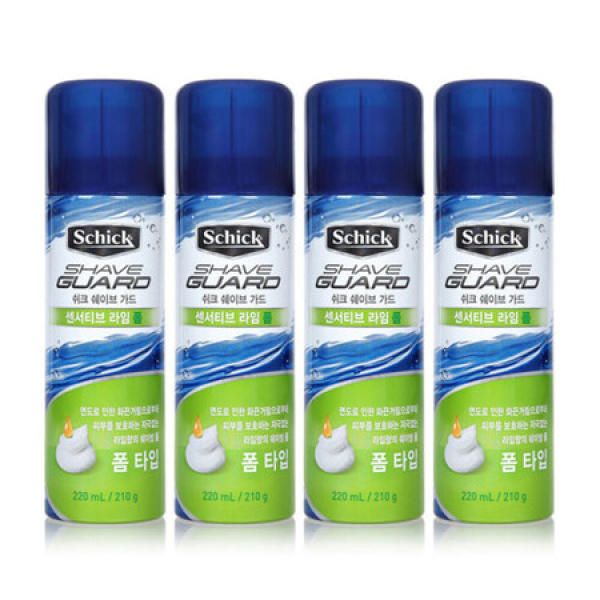 Schick Shaving Cream Shave Guard Sensitive Lime Foam 210g x 4