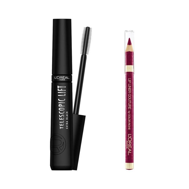 L'Oréal Paris Telescopic Lift Extra Black Maskara Color Riche Lipliner Cout Nu 374 Hediyeli