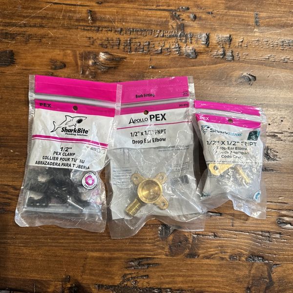 Sharkbite Plumbing Solutions PEX Parts UC334LFA, 23220Z & 265814 As Pictured