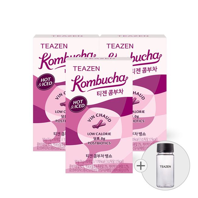 Teazen Kombucha Bangshow 10 sticks x 3 boxes (bottle included)