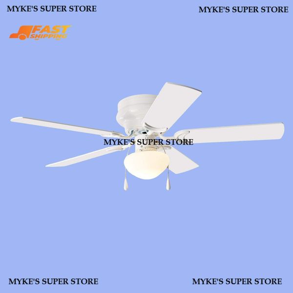 Ceiling Fan 52 Inch With Light Kit Indoor White Reverse Airflow Home Improvement