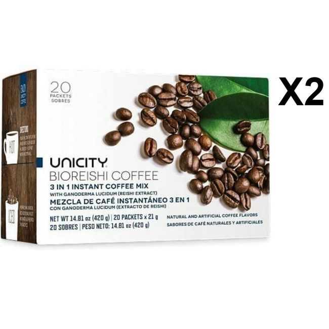 2x20 Packets Unicity BioReishi Herb Coffee + Tracking