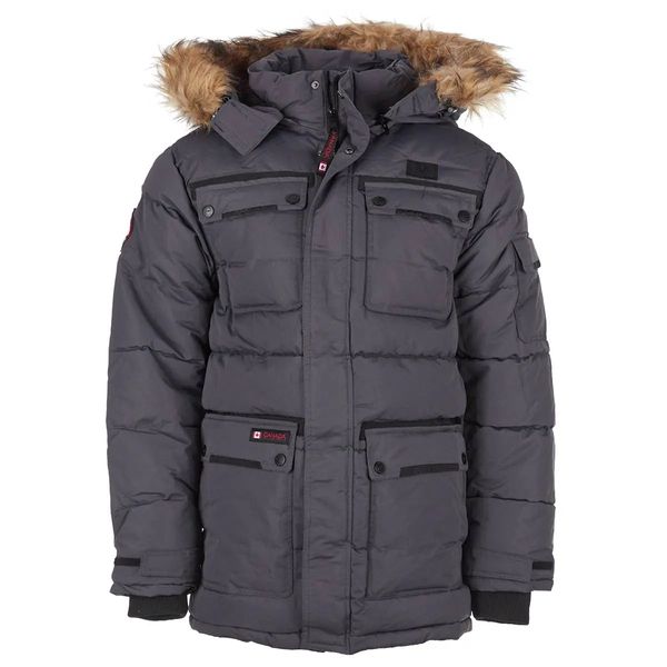 Canada Weather Gear Men's Snorkel Parka Puffer Jacket - Charcoal / L