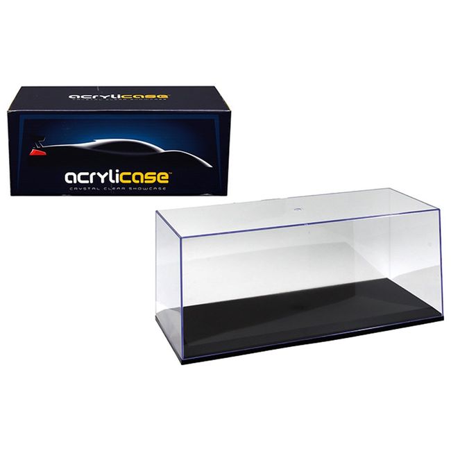 Acrylicase Clear Display Show CASE for 1/18 Diecast Car Black Base