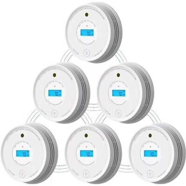 AEGISLINK 6-Pack Combined Smoke & Carbon Monoxide Detector Interlinked SC-RF220