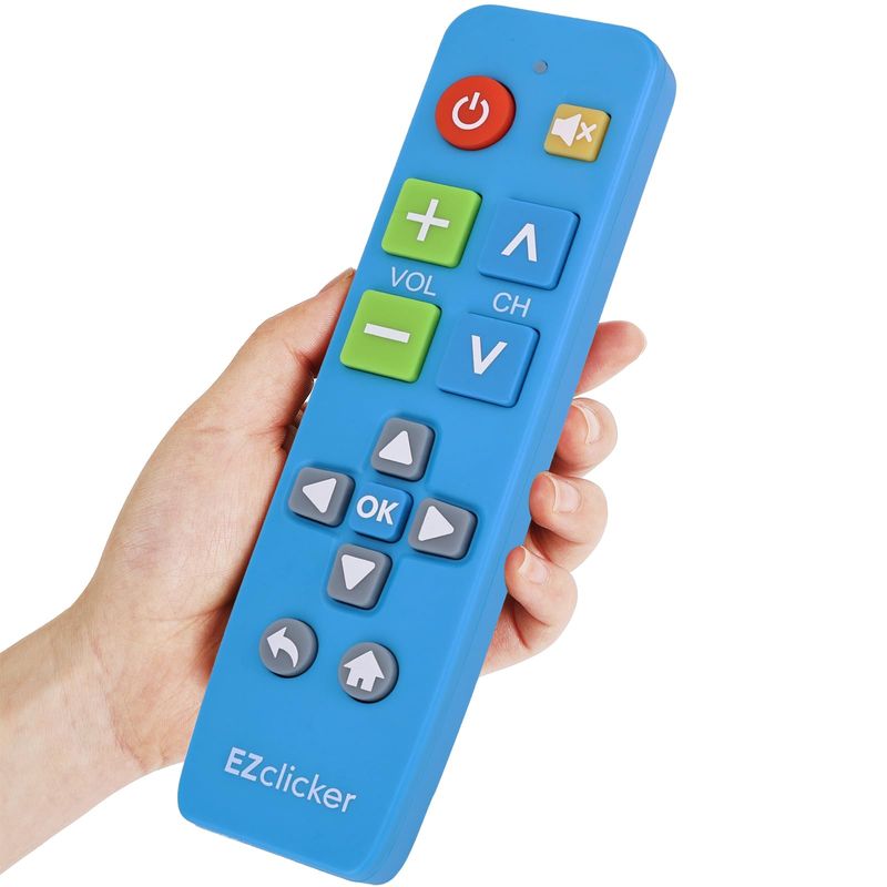 EZclicker Plus Big Button Universal TV Remote Simple Easy to Use, Works ...