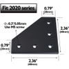 10Pcs 2020 Series 5 Hole Surface Anodic Oxidation L Shape Plate outside Corner B