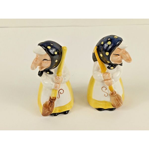 Vintage Health & Happiness Witch Salt And Pepper Shakers