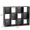 12 Cube Storage Organizer Wooden Open Shelf Bookcase Bookshelf Display with Back