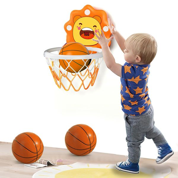 FKCOQ Indoor Mini Basketball Hoop for Toddlers Kids Boys Bedroom,Adjustable Height,Space-Saving,Christmas Birthday Gifts Toy for Boys,Toddler Kids Toys