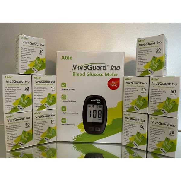 Viva Guard Diabetic Blood Glucose Test Strips QTY 500 EXP 09/2024  + Free Meter