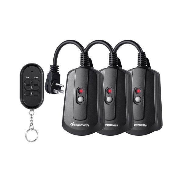 DEWENWILS Outdoor Wireless Remote Control Electrical Outlet Switch 100 Feet RF