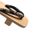 Kyoetsu Men's Geta Clogs, Double Teeth, Patterned Thong, Paulownia Stand, natural 9