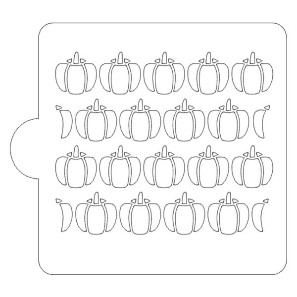 Pumpkin Repeating Pattern Fall Halloween Stencil for Cookie OR Cake Decorating Made in USA LS9058
