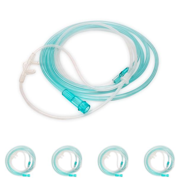 4 Pack High-Flow Soft Nasal Oxygen Cannula, Universal Connector, Kink Resistant
