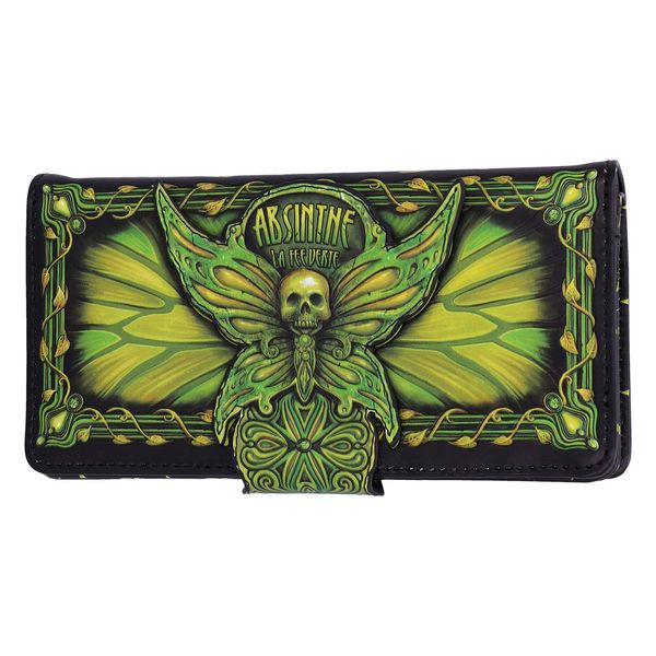 Nemesis Now Absinthe La Fee Verte Green Fairy Embossed Purse, Polyurethane, 18.5cm