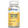 Solaray Vitamin D3 + K2 | D & K Vitamins for Calcium 120 Count