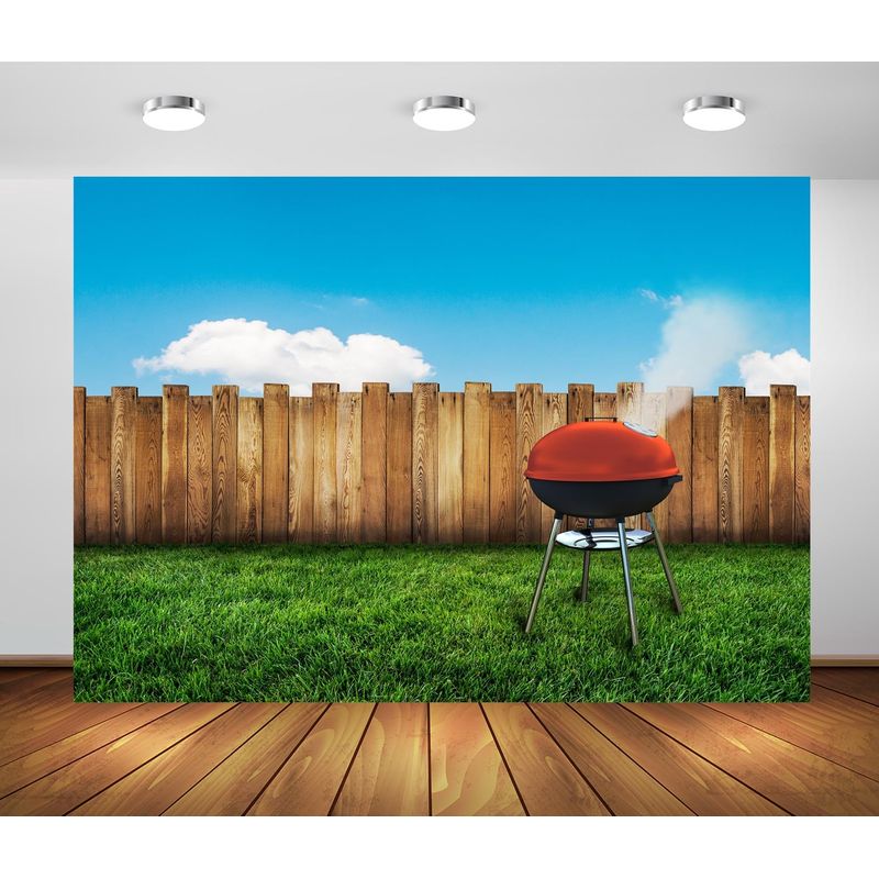 BELECO 10x8ft Fabric Barbecue Picnic Backdrop Backyard Garden with ...