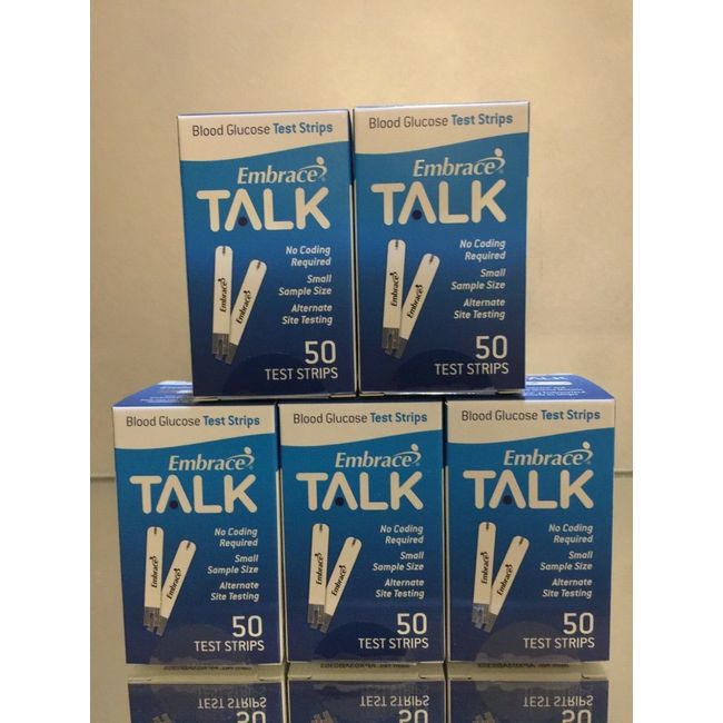 Embrace TALK Blood Glucose  Test Strips 250 Count.  EXP 05/05/2025 FAST SHIPPING