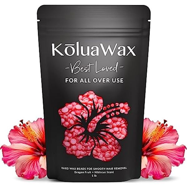 KoluaWax Wax Beads for Hair Removal - Face, Bikini & Brazilian, Legs, Underarm, Back, Chest - 1LB Refill Pearl Beads for Wax Warmer Kit - Our Versatile Pink Best Loved | Dragon Fruit & Hibiscus