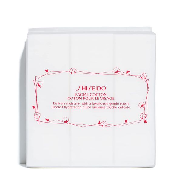 Shiseido Facial Cotton Pads - Includes 165 Squares - For Softener Application & Makeup Removal - 100% Natural, Super Soft