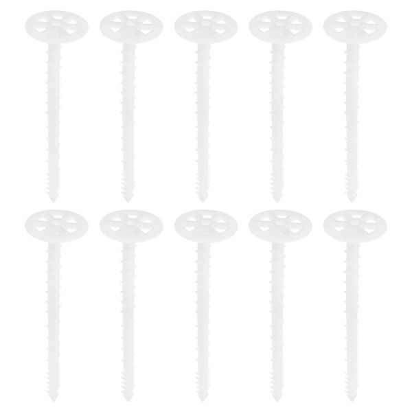 PATIKIL 7.1 Inch Perforated Insulation Pins, 50 Pack Insulating Nails Wall Plug Plastic Expansion Bolt Barbed for Fixing Foam Boards to Wall or Ceiling