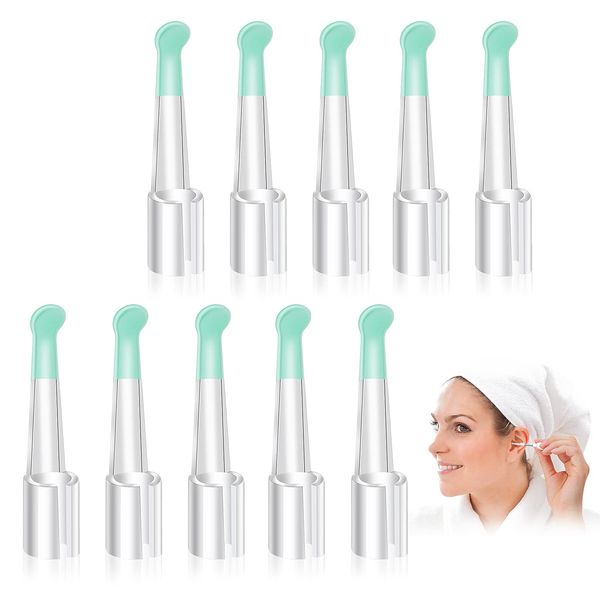 Prasacco 10 Pieces Silicone Ear Spoon Tips, Soft Ear Cleaner Replacement Tips Otoscope Ear Wax Removal Tool Replacement Reusable Ear Wax Removal Accessories Kids Family Ear Health Care