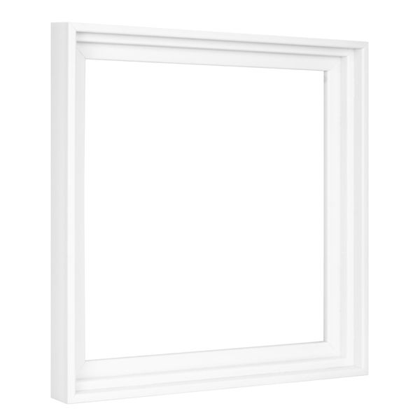 MCS Canvas Float Frames 12x12 Canvas White Frame, Vertical & Horizontal Wall Hanging Large Frame for Canvas Paintings (1-Pack)