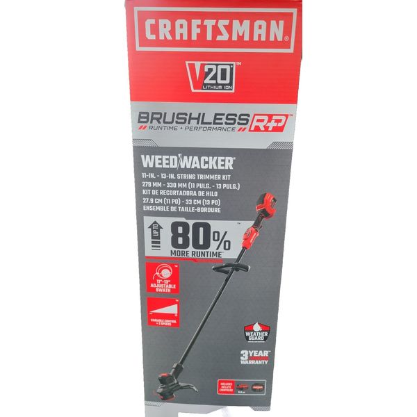 Craftsman Brushless RP 20-volt Max 13-in Straight Cordless String Trimmer 
