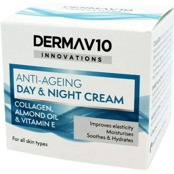 DermaV10 Innovations Anti-Ageing Day & Night Cream w/ Collagen 50ml