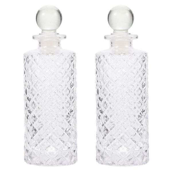 Lurrose 5.1 fl oz (150 ml) Home Aroma Glass Bottle for Reed Diffuser, Aroma Essential Oil Diffusion Bottle, Reed Diffuser Bottle, Stylish, Glass Container, For Rooms, Stationary Type, Refill, Set of 2, Height 5.3 inches (13.5 cm)