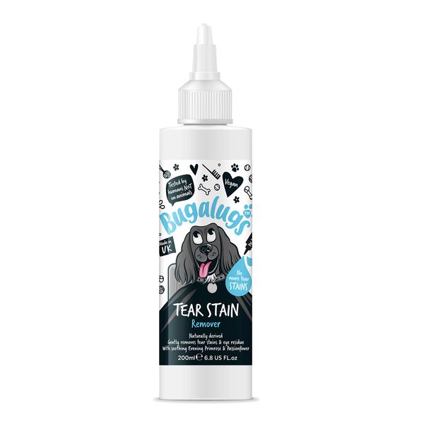 BUGALUGS Tear Stain Remover For Dogs, Cats & Pets Eyes. Dog Eye Cleaner Eyewash Gently Removes Eye Residue & Prevents Stains. 100% Naturally Derived Vegan Formula, Made in UK