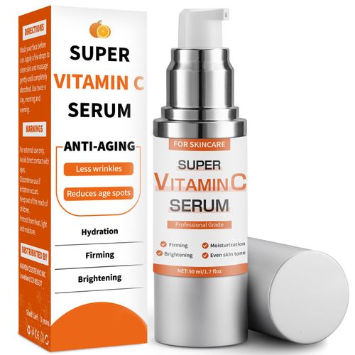 Super Vitamin C Serum for Women over 70: All-In-One Hydrating Anti-Aging Formula - Vitamin C, Hyaluronic Acid, Vitamin E, Caffeine, Hydrating, Lifting, Face Wrinkle & Age Spots Reduction