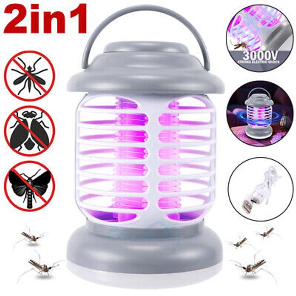 2in1 Electric Fly Zapper Mosquito Insect Killer LED Light Trap Pest Control Lamp