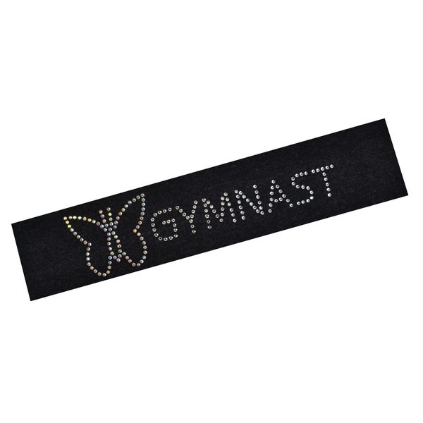 GYMNAST BUTTERFLY Rhinestone Headband (CHARCOAL)