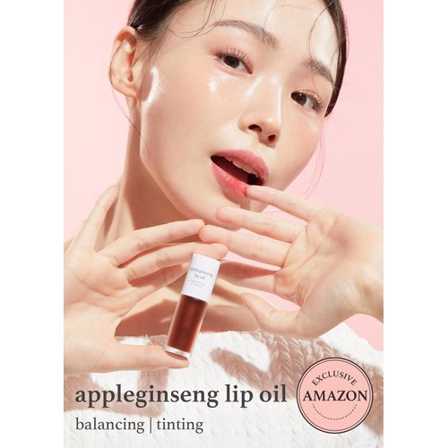 NOONI Korean Lip Oil - Appleginseng | Lip Stain, Gift, Long-Lasting, Moisturizing, Plumping, Revitalizing for Dry Lips, Waterproof, No Peel Off, Korean Lip Tint, Vegan, 0.12 Fl Oz