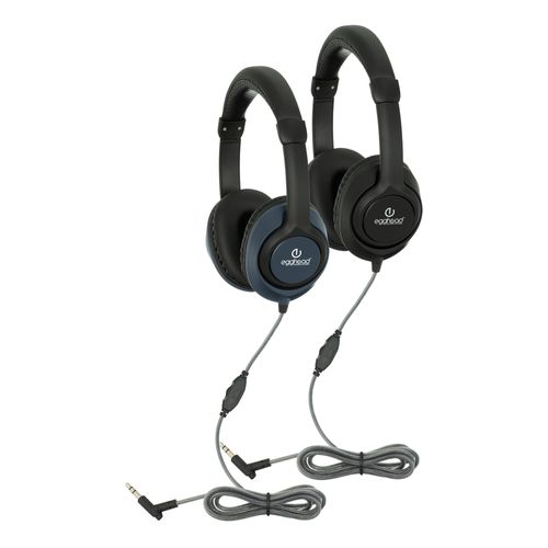 Egghead® Audio Enhanced Deluxe Headphone with 40mm NdFeb Speakers, Leatherette Ear Cushions, Pivoting Earcups, Adjustable Headband, and Tri-Shield Tangle-Free Cord
