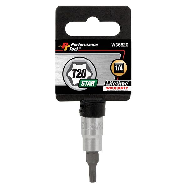 Performance Tool W36820 T20 Star Bit Socket, 1/4-Inch Drive