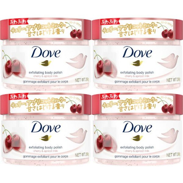 Set of 4 Dove Creamy Scrub Cherry &amp; Apricot Milk 298g (4902111777498-4)