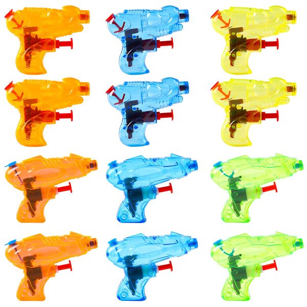 SULOLI 12 Packs Water Gun Pistol for Kids Squirt Toys Party Bag Filler for Boys Toys for Paddling Pool