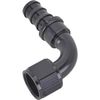 Black 90 Degree Socketless Push-On Hose End, -12 AN