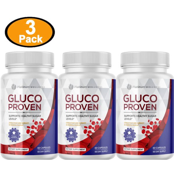 3 (PACK) Gluco Proven, Blood Sugar Formula