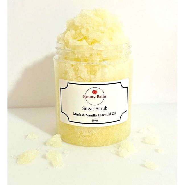 Musk &Vanilla Sugar Scrub Exfoliating Body Scrub holiday gift for her Bath scrub