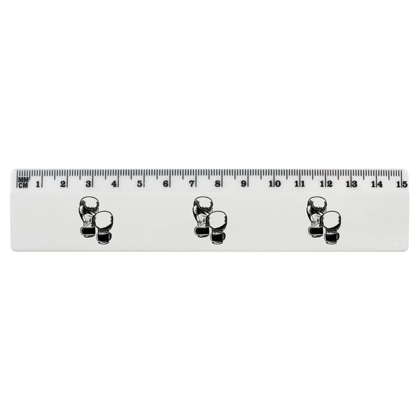'Boxing Gloves' 15cm (6 Inch) White Plastic Ruler (RL00078097)