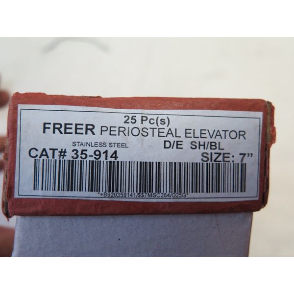 Freer Periosteal Elevator 35-914 25pcs 7" Double End Sharp/Blunt 5mm wide (1D1-2