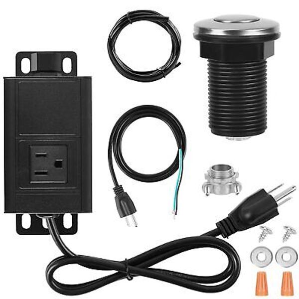 Garbage Disposal Air Switch Kit with Power Cord Kit Sink Top Waste Disposer S...