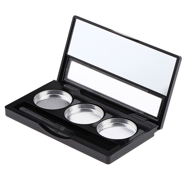 3 Slots Empty Pressed Powder Eyeshadow Palette Blush Lipstick DIY Case Box